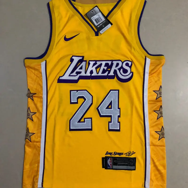 Camiseta Kobe Bryant #24 Los Angeles Lakers City Edition Amarillo