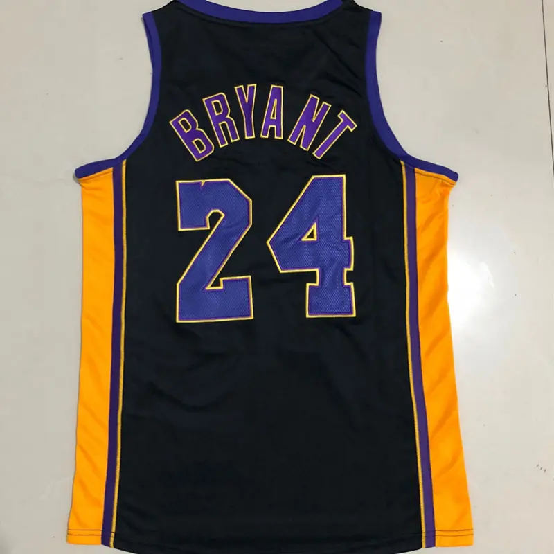 Camiseta Kobe Bryant #24 Los Angeles Lakers Edición Conmemorativa de Campeones Negro