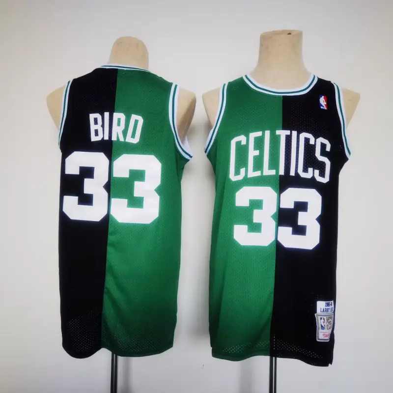 Camiseta Larry Bird #33 Boston Celtics Split Edition Verde/Negro