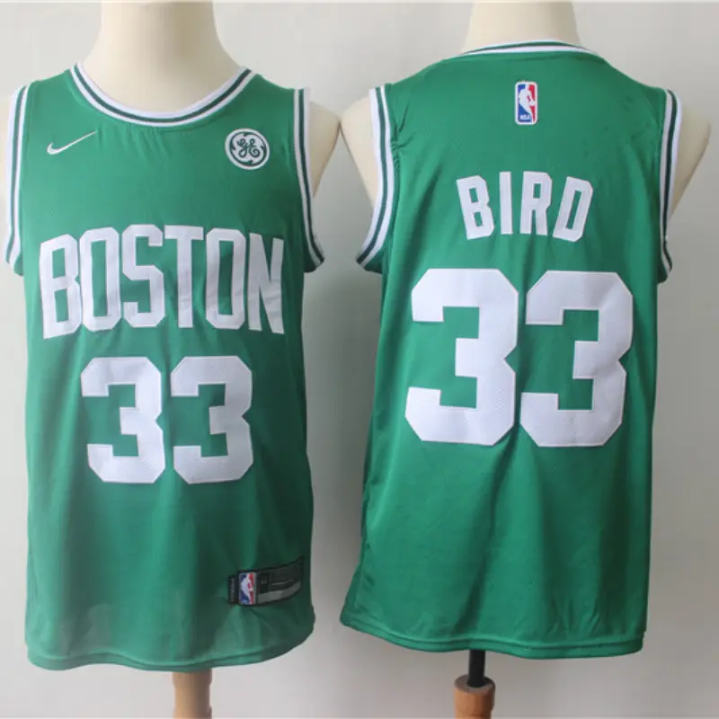 Camiseta Larry Bird #33 Boston Celtics Verde