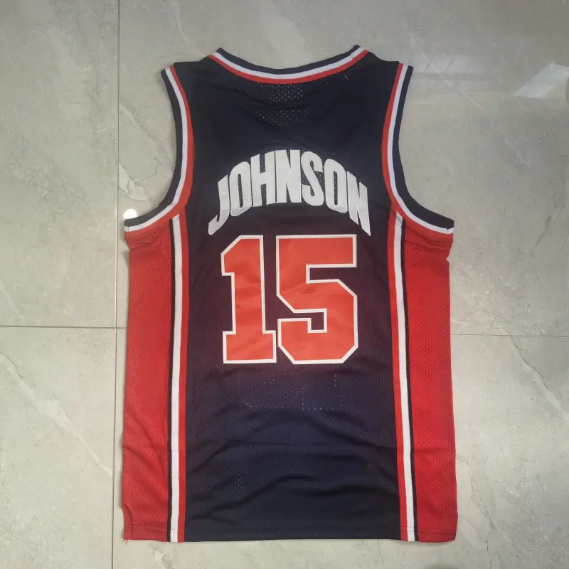 Camiseta Larry Johnson #15 USA 1992 Dream Team Azul Oscuro Classic Camiseta Larry Johnson #15 USA 1992 Dream Team Azul Oscuro Classic