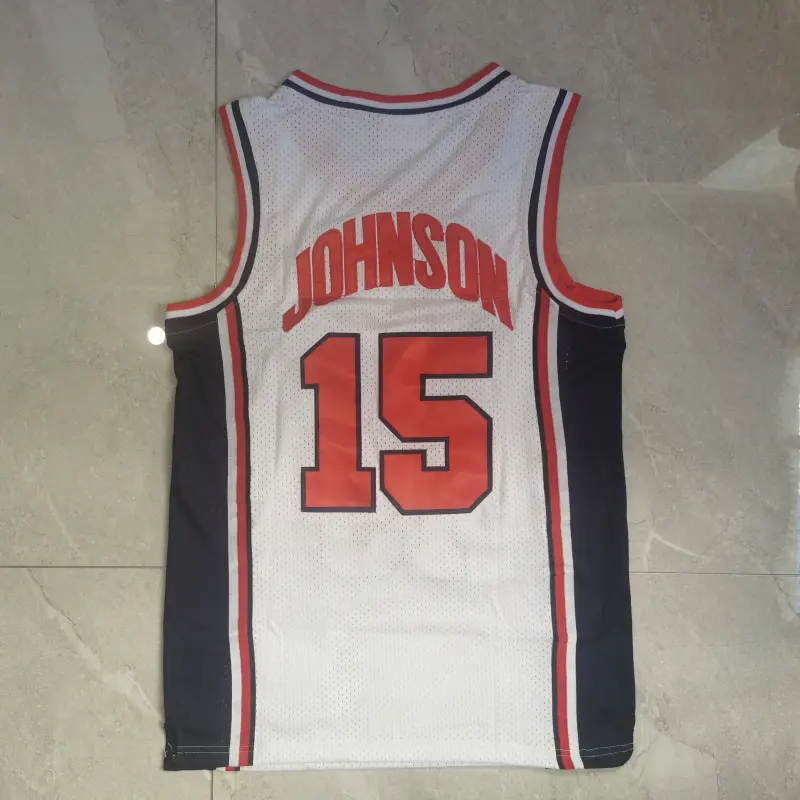 Camiseta Larry Johnson #15 USA 1992 Dream Team Blanco Classic