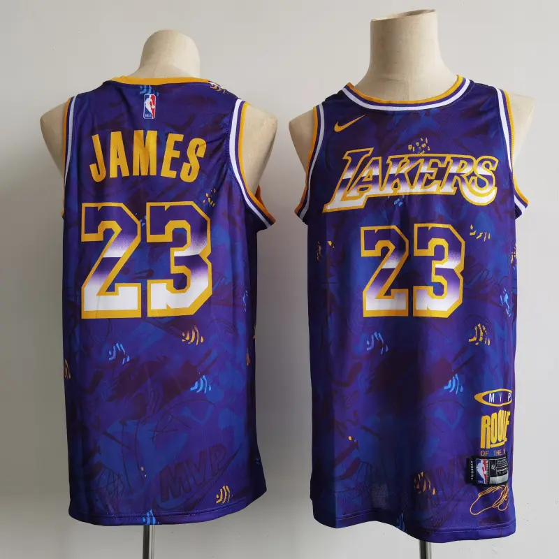 Camiseta LeBron James #23 Los Angeles Lakers Morado MVP Edition