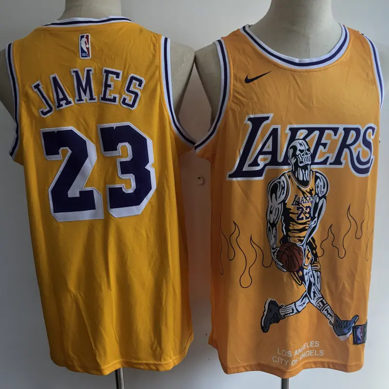 Camiseta LeBron James #23 Los Angeles Lakers Skeleton Edition