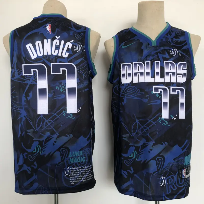 Camiseta Luka Doncic #77 Dallas Mavericks MVP Edition Azul