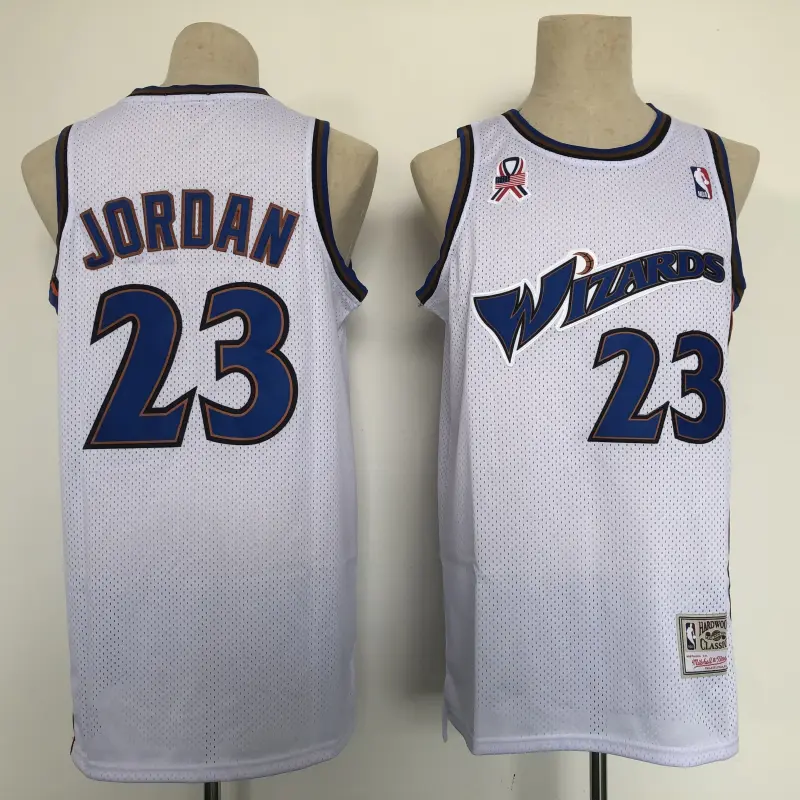 Camiseta Michael Jordan 2023  #23 Washington Wizards Retro Blanco