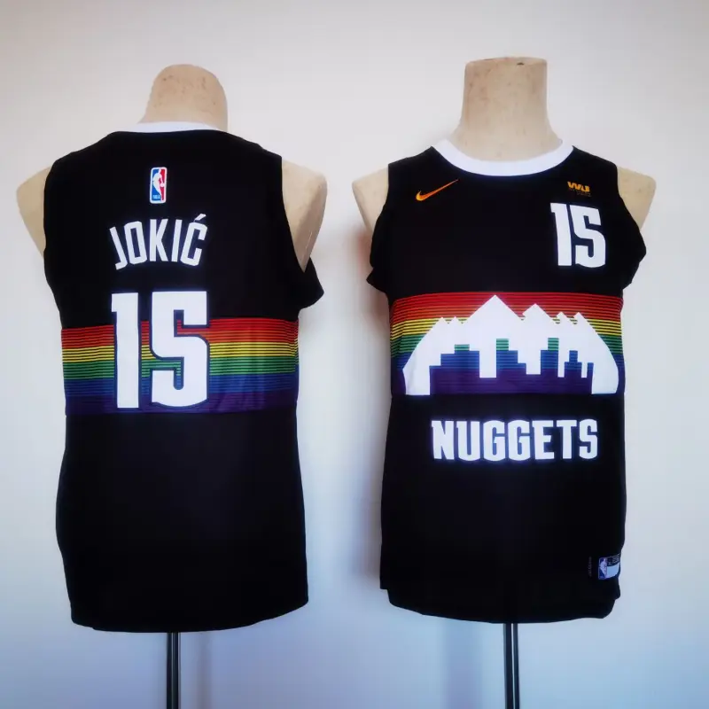 Camiseta Nikola Jokić #15 Denver Nuggets Negro City Edition Niño
