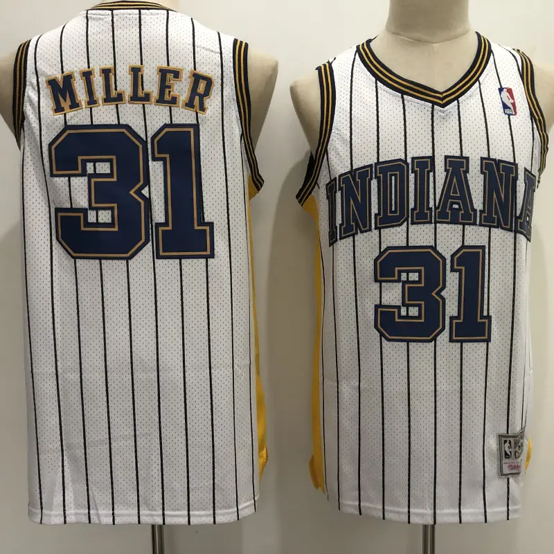 Camiseta Reggie Miller #31 Indiana Pacers Blanco Retro 