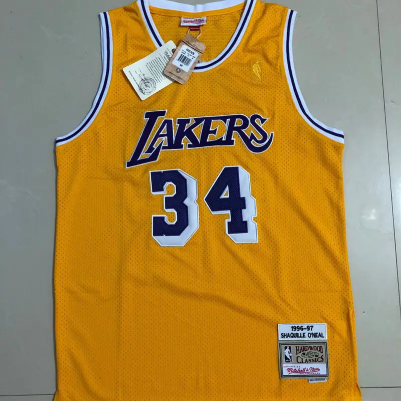 Camiseta Shaquille O’Neal #34 Los Angeles Lakers Retro Amarillo