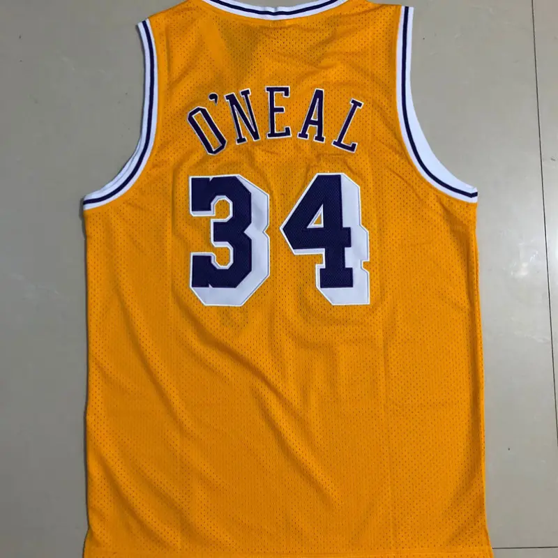 Camiseta Shaquille O’Neal #34 Los Angeles Lakers Retro Amarillo