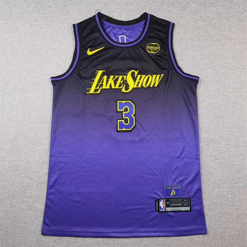 Camiseta Anthony Davis #3 Los Angeles Lakers 2025 Morado City Edition