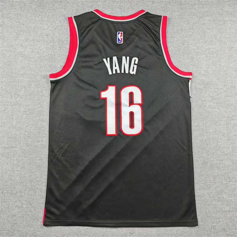 Camiseta Hansen Yang #16 Portland Trail Blazers Negro