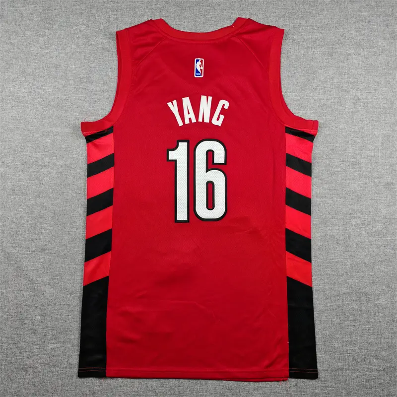 Camiseta Hansen Yang #16 Portland Trail Blazers Rojo Statement Edition