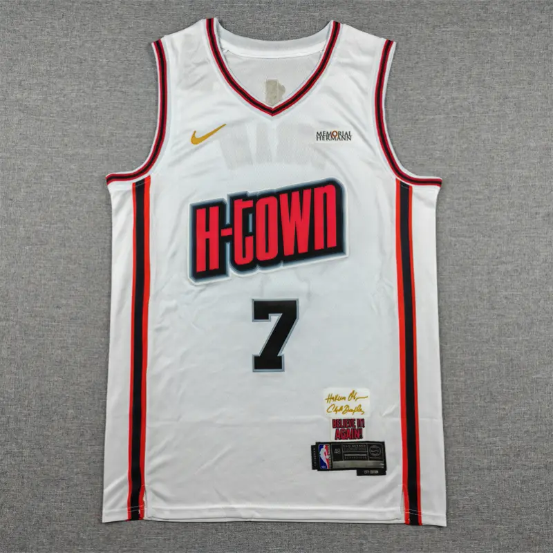 Camiseta Kevin Durant #7 Houston Rockets 2025 Blanco City Edition