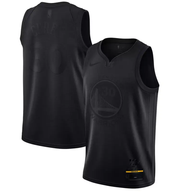 Camiseta Stephen Curry #30 Golden State Warriors Negro MVP Edition