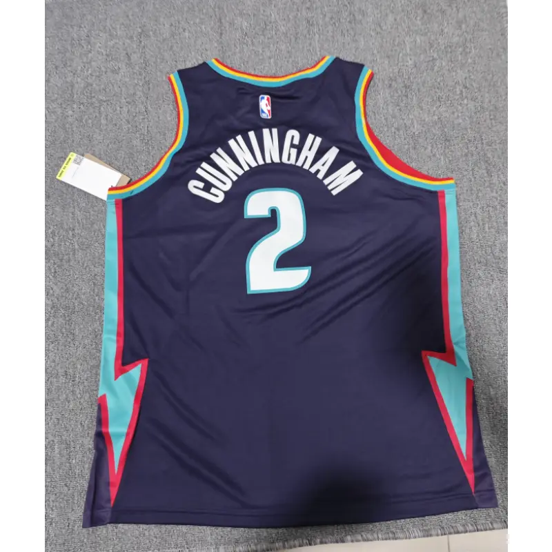Camiseta Cade Cunningham #2 Detroit Pistons 2025 Azul Marino City Edition