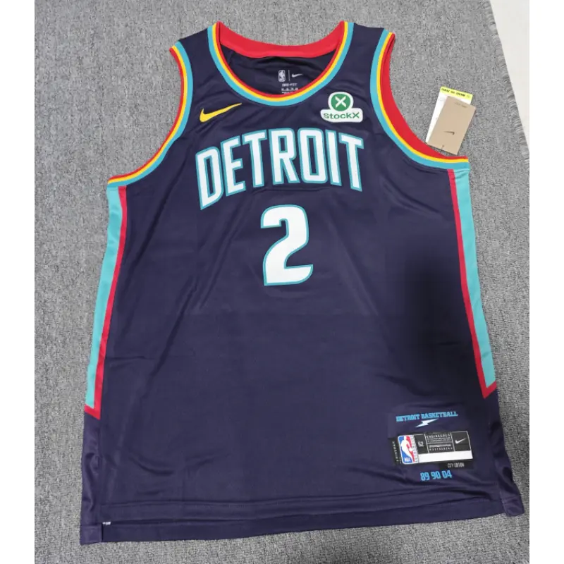 Camiseta Cade Cunningham #2 Detroit Pistons 2025 Azul Marino City Edition