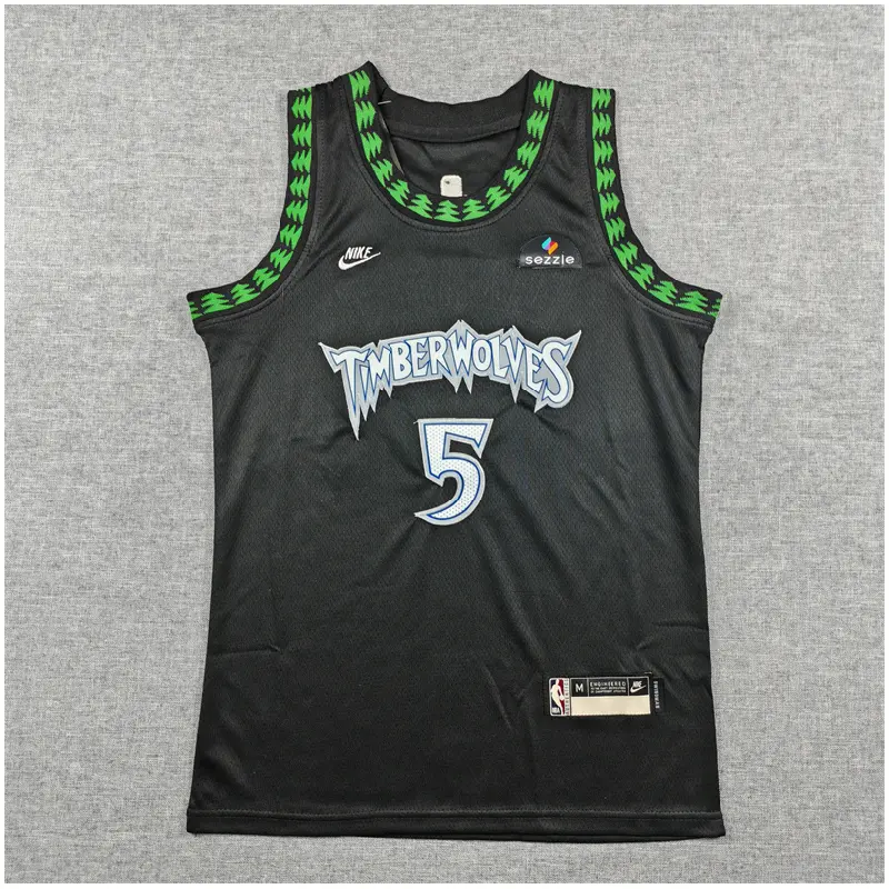 Camiseta Anthony Edwards #5 Minnesota Timberwolves 2026 Edición Clasico Negro Niño