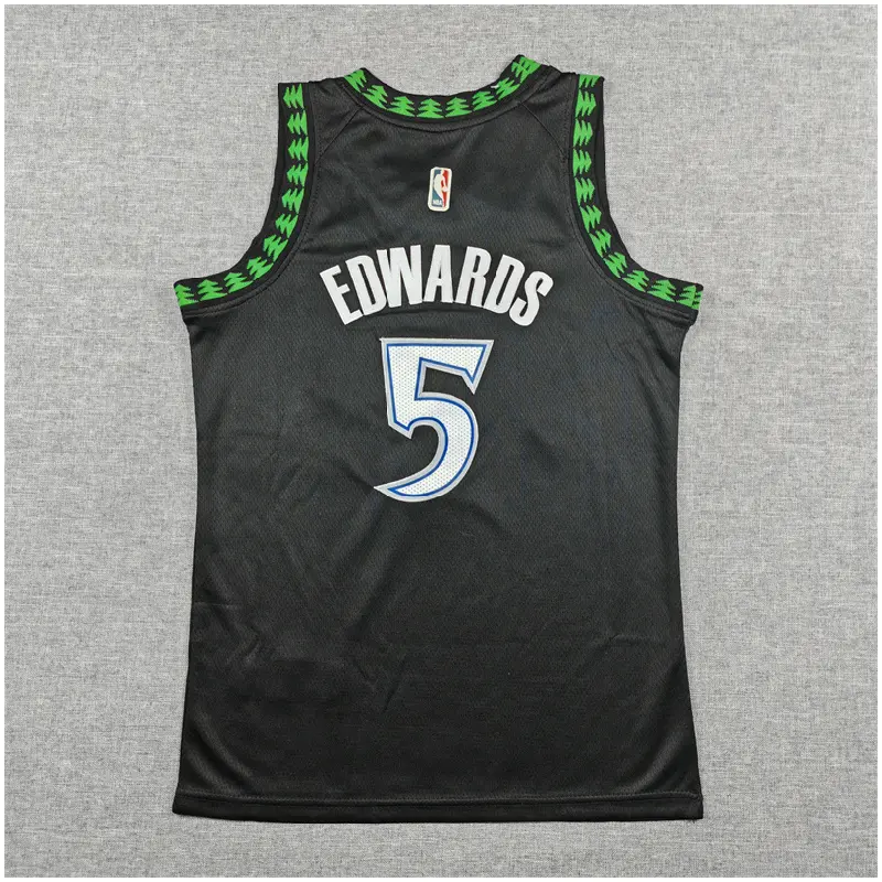 Camiseta Anthony Edwards #5 Minnesota Timberwolves 2026 Edición Clasico Negro Niño