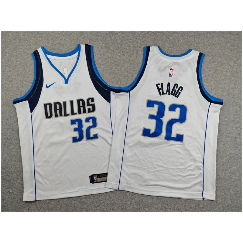 Camiseta Cooper Flagg #32 Dallas Mavericks Blanco Niño