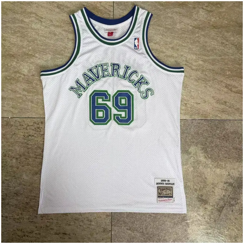 Camiseta Dennis Rodman #69 Dallas Mavericks 1999/2000 Retro Blanco