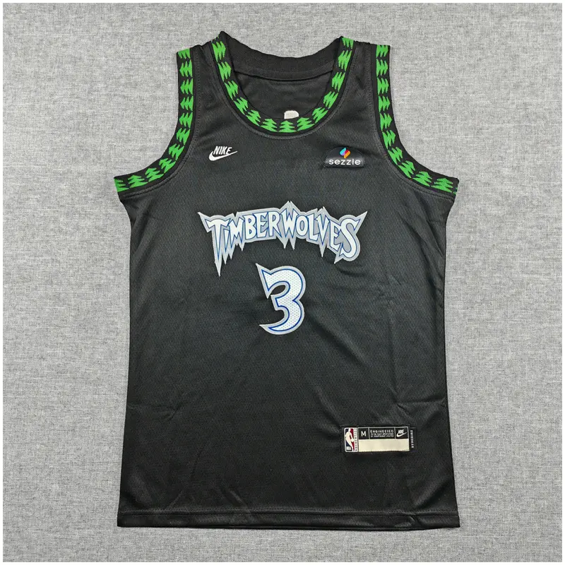 Camiseta Jaden McDaniels #3 Minnesota Timberwolves 2026 Edición Clasico Negro Niño
