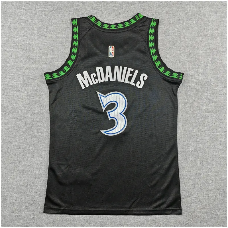 Camiseta Jaden McDaniels #3 Minnesota Timberwolves 2026 Edición Clasico Negro Niño
