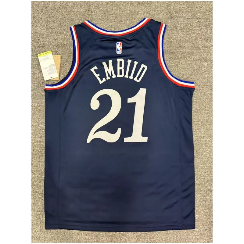 Camiseta Joel Embiid #21 Philadelphia 76ers 2026 City Edition Azul Oscuro