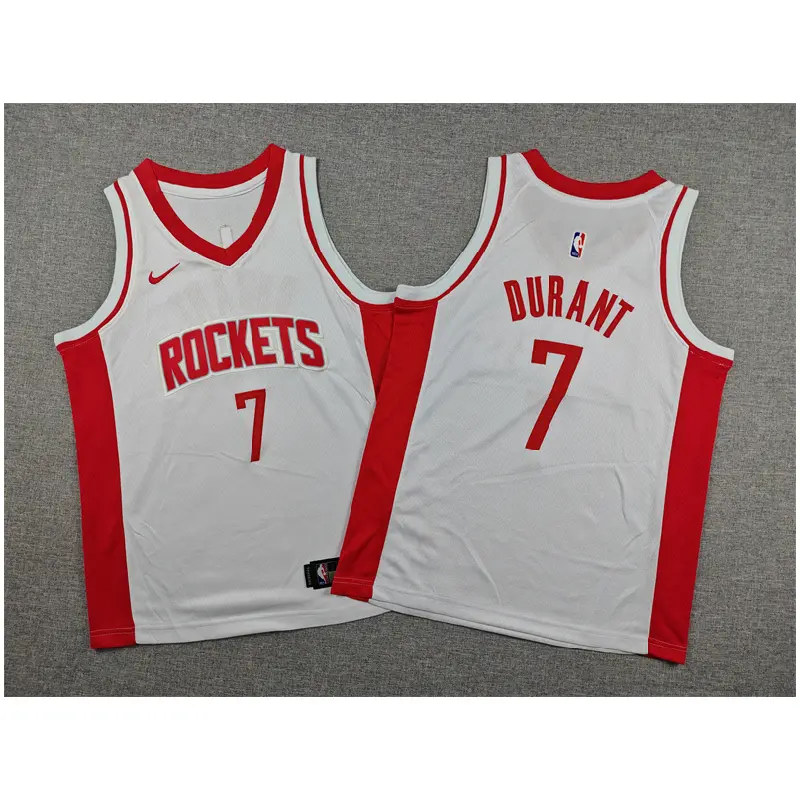 Camiseta Kevin Durant #7 Houston Rockets Blanco Niño