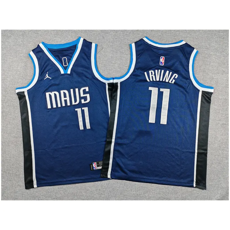 Camiseta Kyrie Irving #11 Dallas Mavericks Azul Oscuro Niño