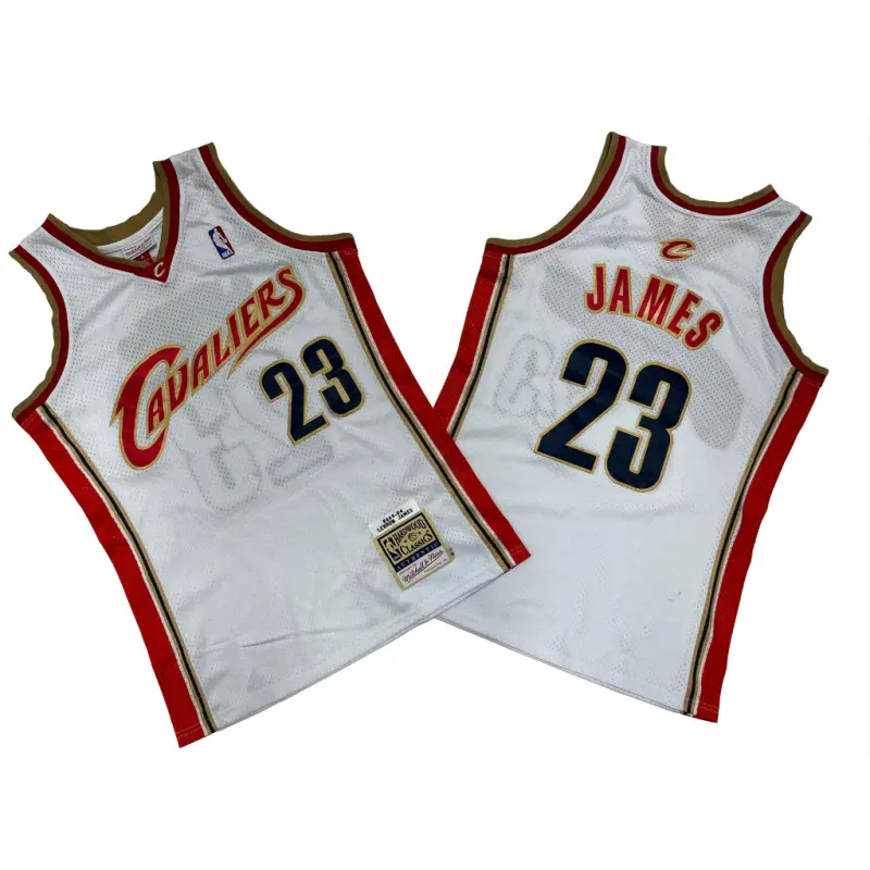 Camiseta Lebron James #23 Cleveland Cavaliers Blanco Classic Edition