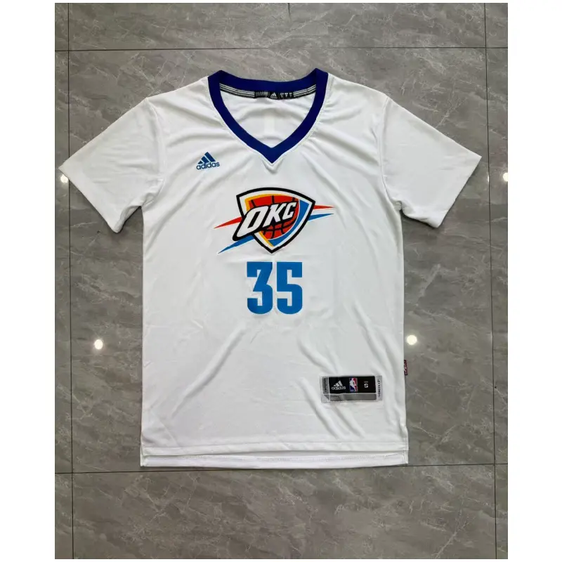 Camiseta Manga Corta Kevin Durant #35 Oklahoma City Thunder 2015 Blanco