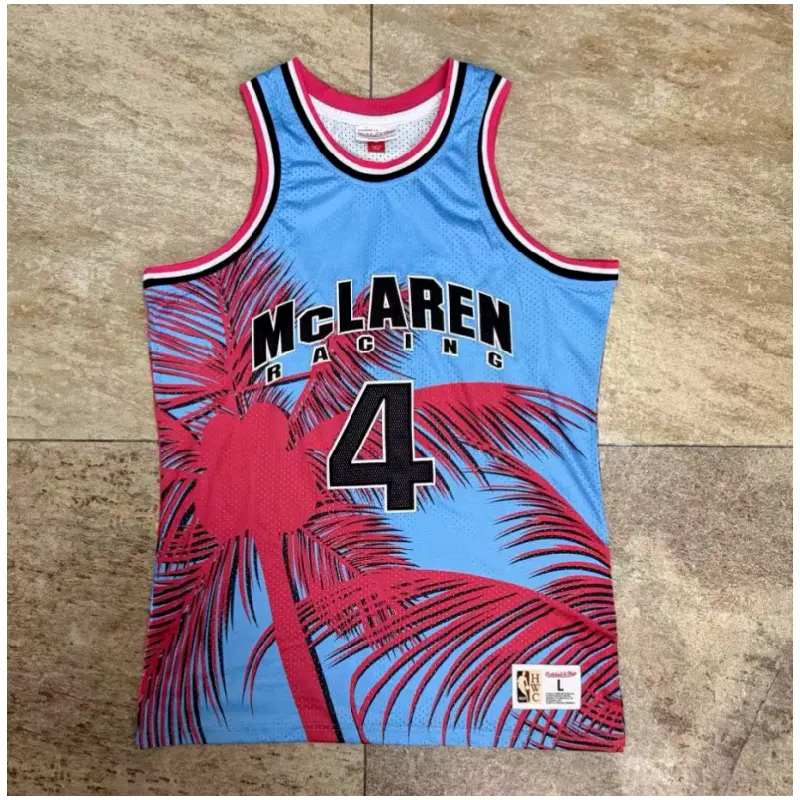 Camiseta McLaren F1 x Mitchell & Ness Miami GP Light Blue LN4