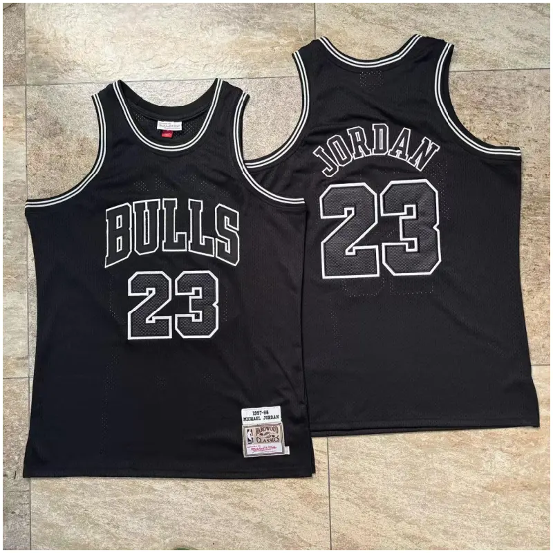 Camiseta Michael Jordan #23 Chicago Bulls Negro Retro