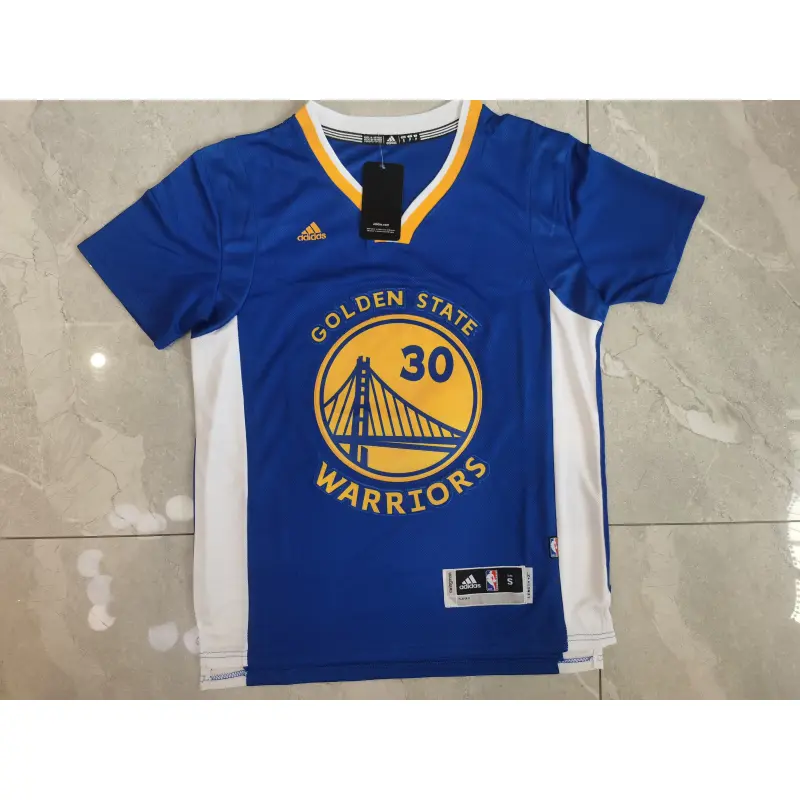 Camiseta Stephen Curry #30 Golden State Warriors Azul/Blanco Manga Corta Camiseta Stephen Curry #30 Golden State Warriors Azul/Blanco Manga Corta