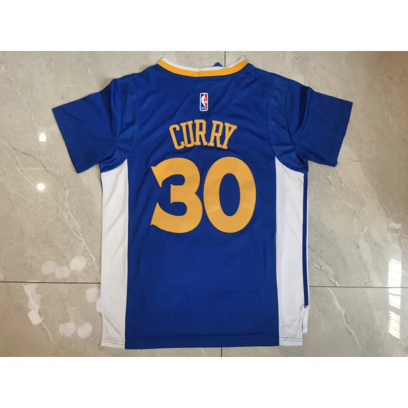 Camiseta Stephen Curry #30 Golden State Warriors Azul/Blanco Manga Corta Camiseta Stephen Curry #30 Golden State Warriors Azul/Blanco Manga Corta