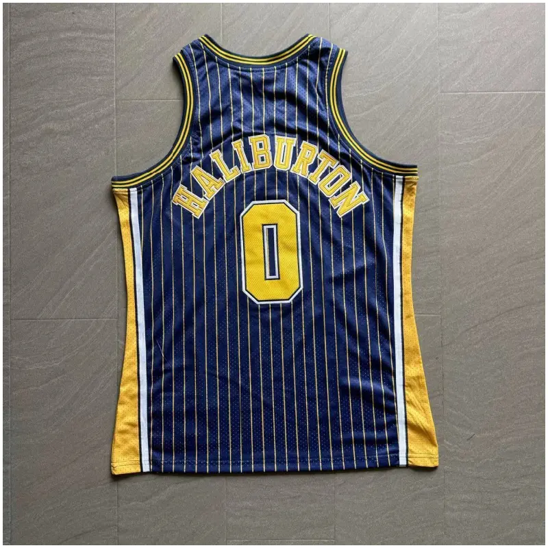 Camiseta Tyrese Haliburton #0 Indiana Pacers 2020/2021 Azul Con Rayas