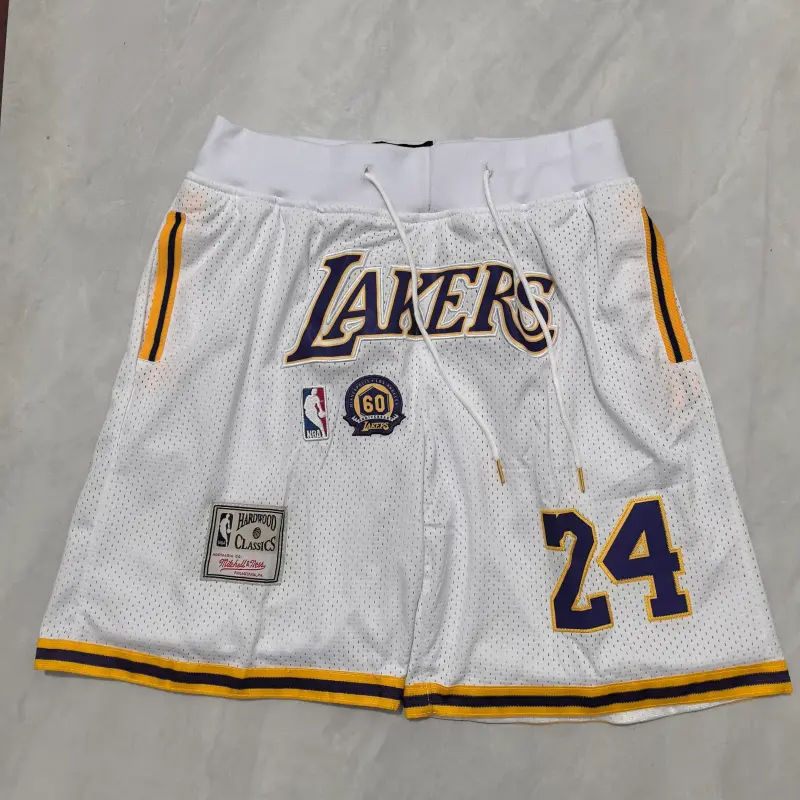 Pantalon Corto de Bolsillo #24 Los Angeles Lakers Classic Edition Blanco