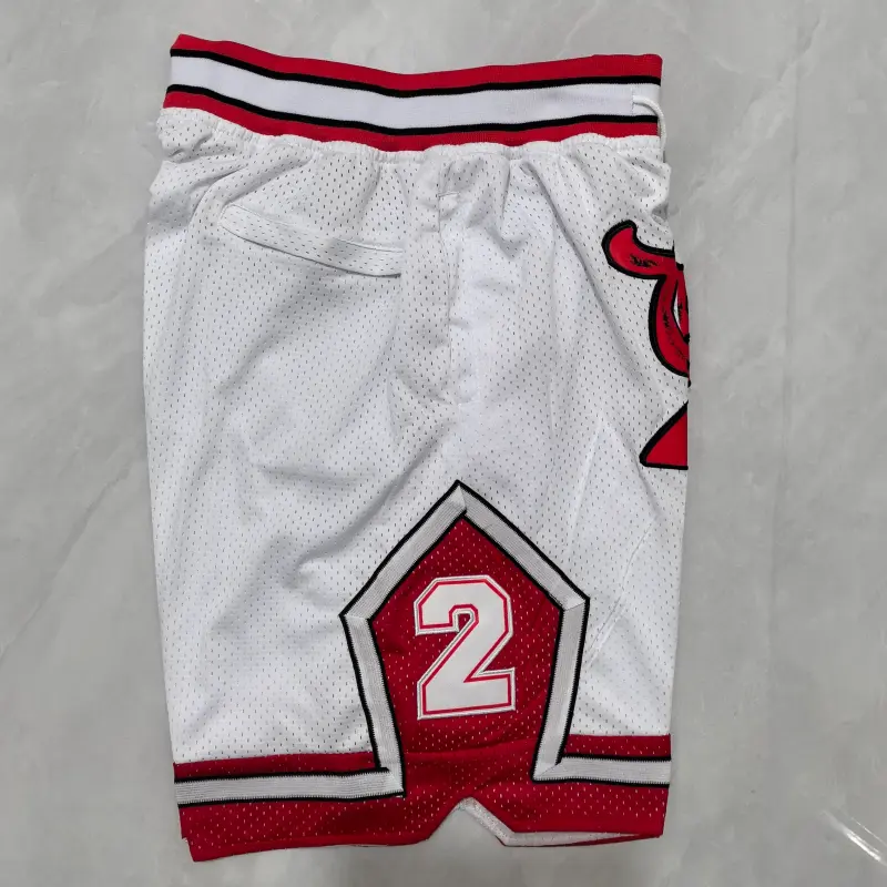 Pantalon Corto De Bolsillo Chicago Bulls Blanco/Rojo Classic Edition