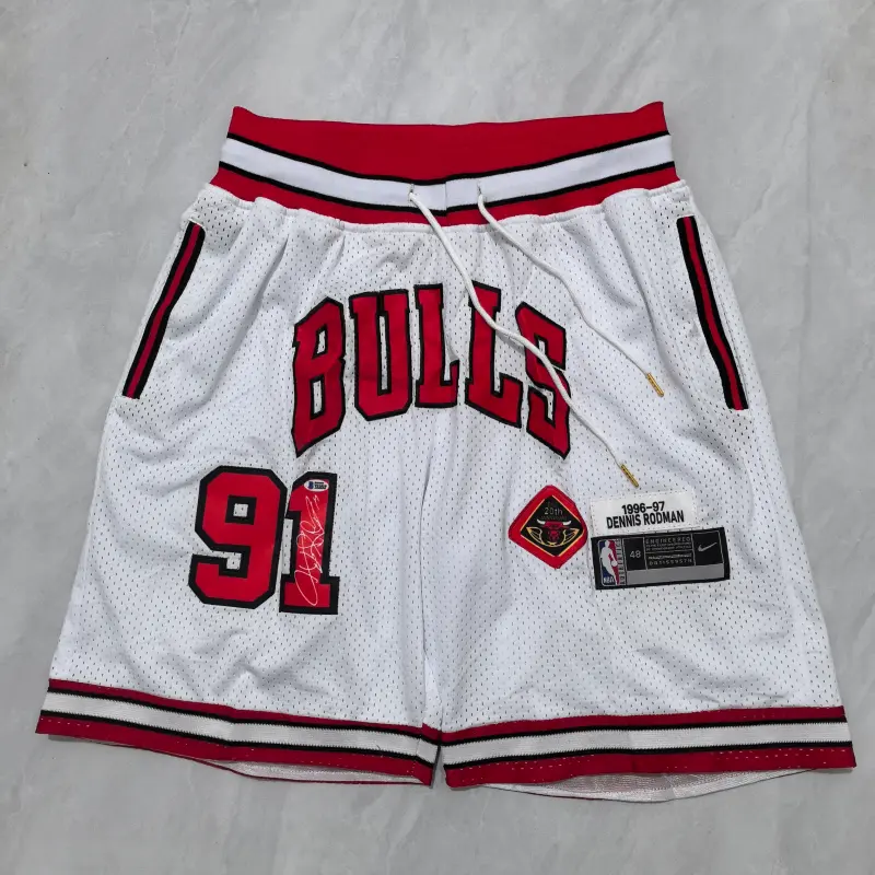 Pantalon Corto De Bolsillo Dennis Rodman #69 Chicago Bulls 1996/1997 Blanco