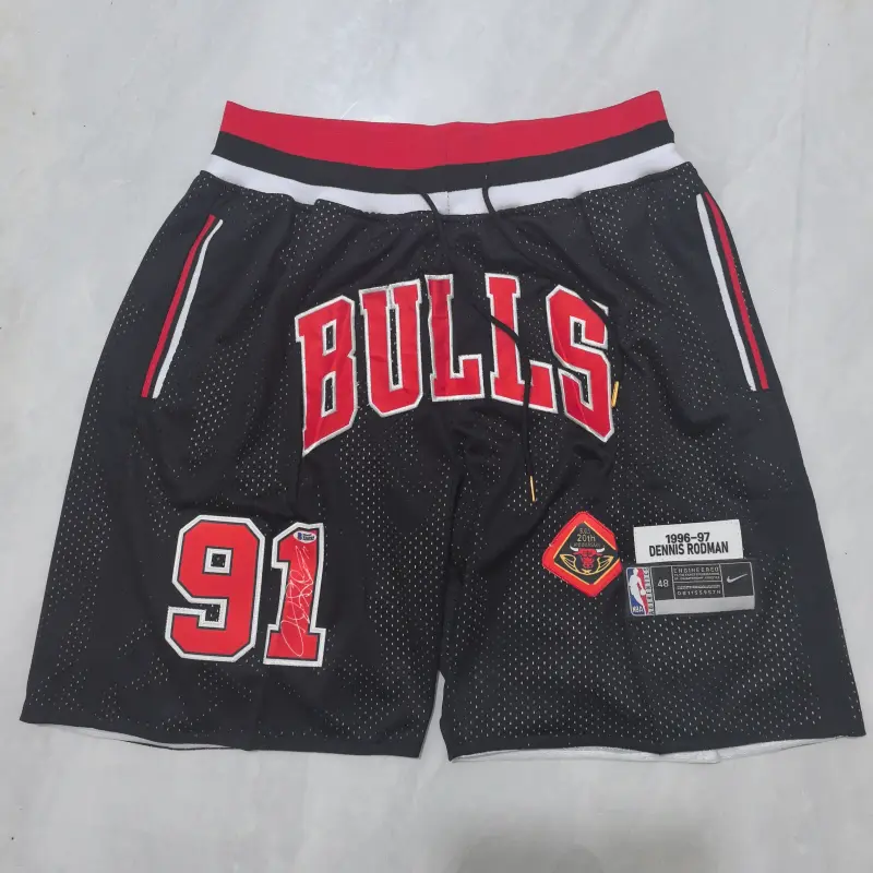 Pantalon Corto De Bolsillo Dennis Rodman #69 Chicago Bulls 1996/1997 Negro