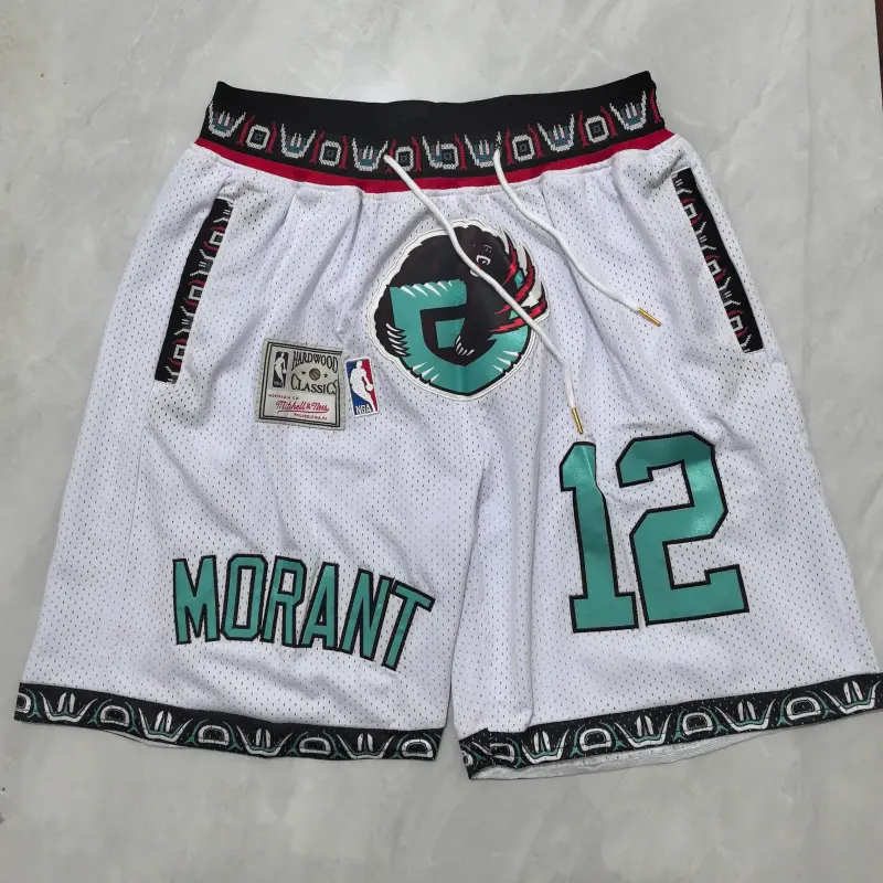 Pantalon Corto De Bolsillo Ja Morant #12 Memphis Grizzlies Classic Edition Blanco