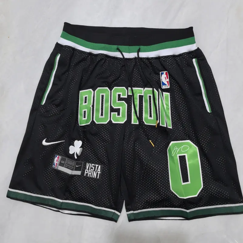 Pantalon Corto De Bolsillo Jayson Tatum #0 Boston Celtics Retro Negro
