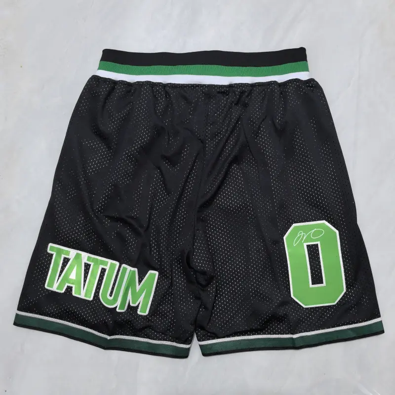 Pantalon Corto De Bolsillo Jayson Tatum #0 Boston Celtics Retro Negro