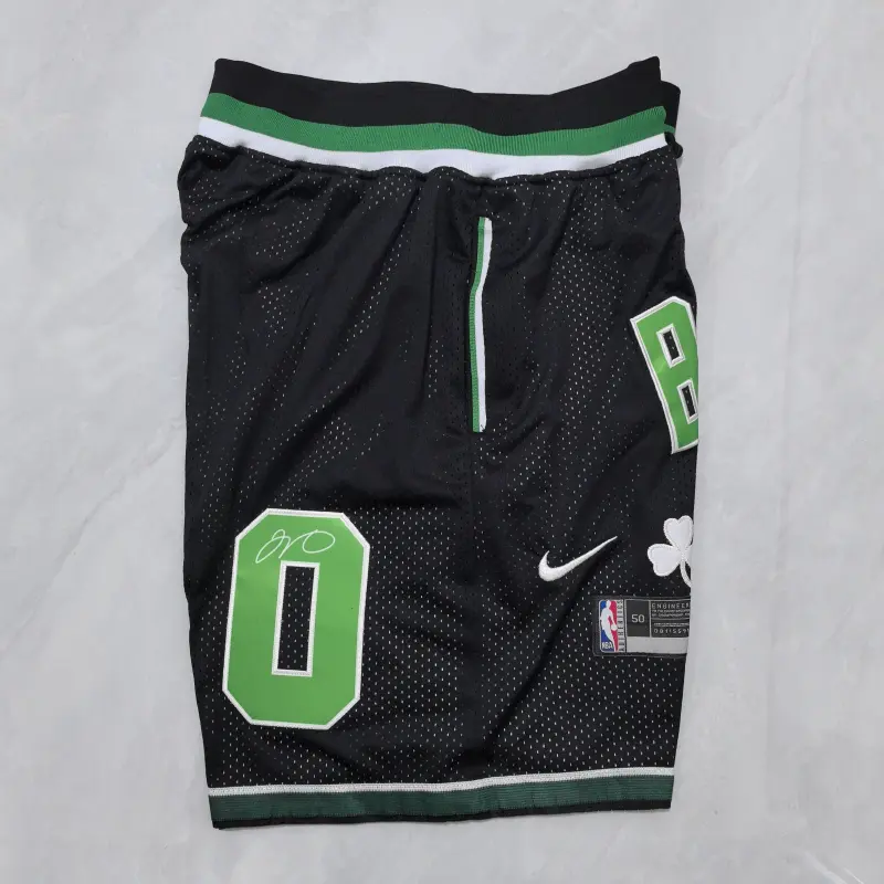 Pantalon Corto De Bolsillo Jayson Tatum #0 Boston Celtics Retro Negro