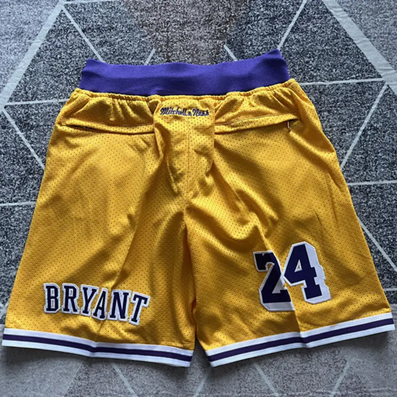 Pantalon Corto De Bolsillo Kobe Bryant #24 Los Angeles Lakers 2007/2008 Amarillo Classic Edition