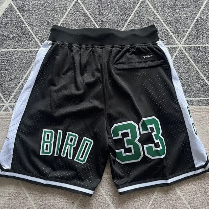 Pantalon Corto De Bolsillo Larry Bird #33 Boston Celtics 2025 Negro