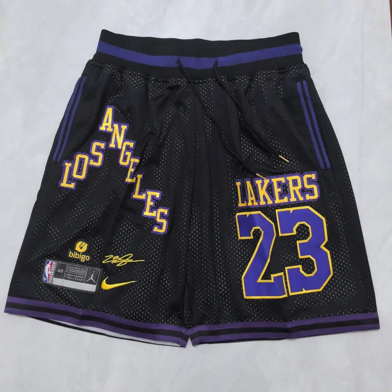 Pantalon Corto de Bolsillo LeBron James #23 Los Angeles Lakers Classic Edition Negro