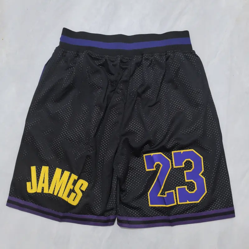Pantalon Corto de Bolsillo LeBron James #23 Los Angeles Lakers Classic Edition Negro