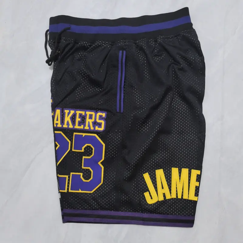 Pantalon Corto de Bolsillo LeBron James #23 Los Angeles Lakers Classic Edition Negro